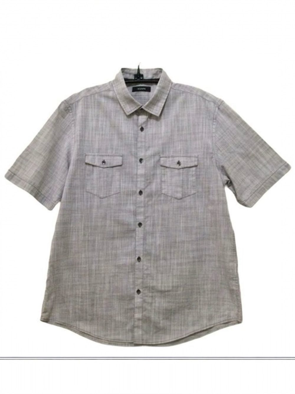 Alfani Men’s Short Sleeve Gray Button‎ Up Shirt L